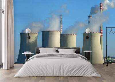 detail of four cooling towers Wall mural