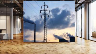 electric tower and power plant Wall mural