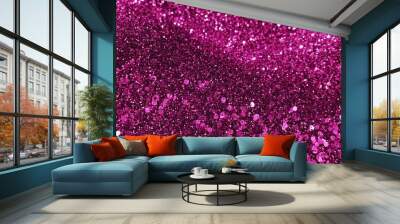 elegant hot pink glitter sparkle confetti texture christmas abstract background seamless pattern Wall mural