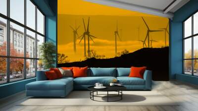 Wind Farm of Wind Turbines Wall mural