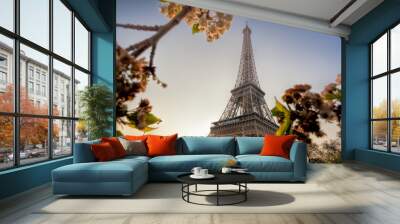 Eiffel Tower during spring time in Paris, France Wall mural