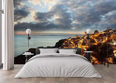 Santorini in the evening, Greece Wall mural