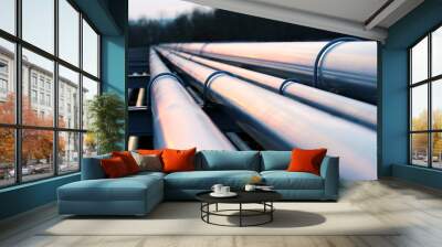 pipes in crude oil factory Wall mural