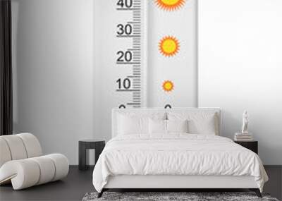 Celsius scale thermometer isolated on transparent background. PNG file. Ambient temperature minus 6 degrees Wall mural