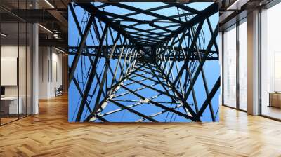 the frame of high voltage electrical towers Wall mural