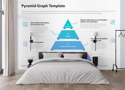 Pyramid graph template with 4 colorful steps. Easy to use for your website or presentation. Wall mural