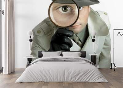 detective with magnifying glass 1 Wall mural