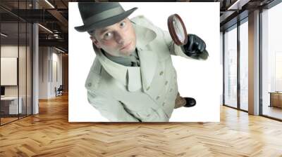 detective with magnifying glass 2 Wall mural