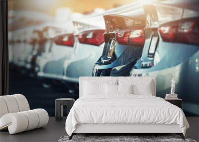 car dealership new vehicles parking lot Wall mural