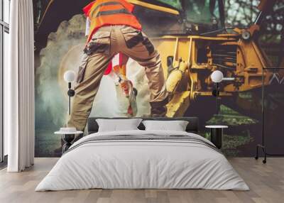 construction worker job Wall mural