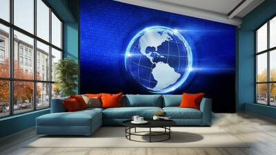 Digital Globe Illustration Wall mural