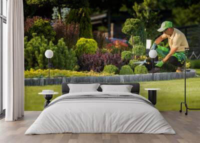 Landscape Garden Maintenance Professional at Work Wall mural