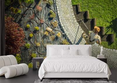 Landscape Specialist Finishing Newly Developed Garden Wall mural