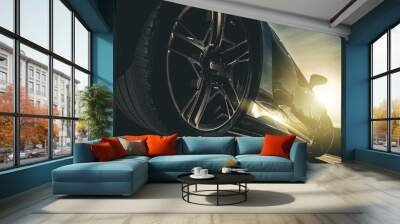 Sport Performance Car Road Level View Wall mural