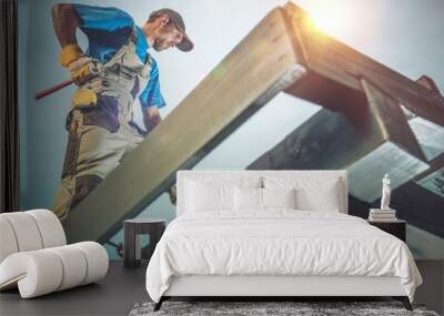 wood construction works Wall mural