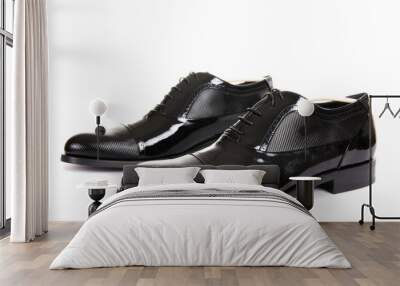 Black male shoes isolated on white. Wall mural