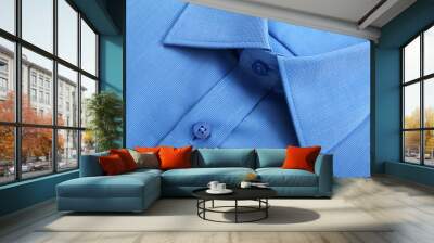 close up view of blue business shirt. Wall mural