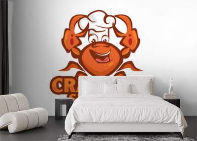 Crab logo for seafood restaurant Wall mural