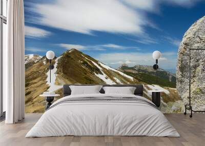 mountain landscape with blue sky Wall mural