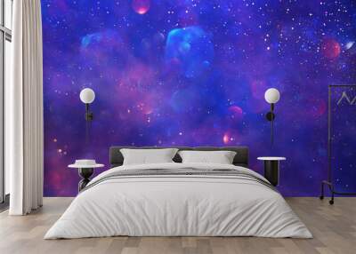 abstract glitter silver, purple, blue lights background. de-focused. banner Wall mural