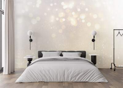 abstract glitter silver and gild lights background. de-focused Wall mural