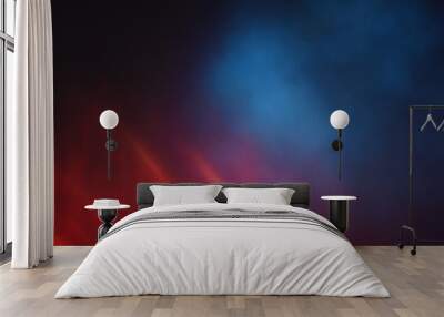 abstract red, blue and black defocused background. bokeh lights Wall mural