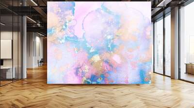 art photography of abstract fluid art painting with alcohol ink, pastel colors Wall mural