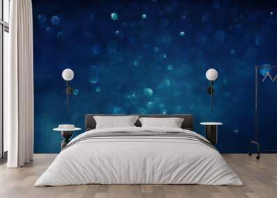 background of abstract glitter lights. balck and blue. de focused Wall mural