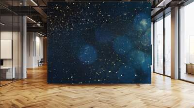 background of abstract glitter lights. blue, gold and black. de focused. banner Wall mural