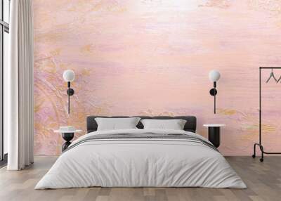 background of pink and gold wooden vintage wall with floral emboss details Wall mural