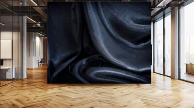 Black silk fabric texture background Wall mural