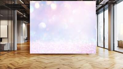 blackground of abstract glitter lights. blue, pink, gold and silver. de focused Wall mural