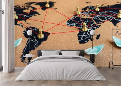 concept of tansportation and logistics. paper boats and worlwide banner Wall mural