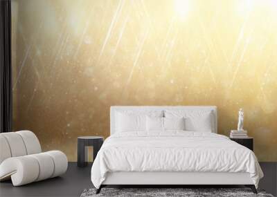 glitter vintage lights background. abstract gold background . de Wall mural