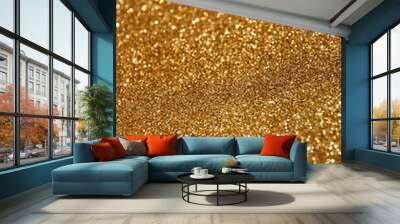 glitter vintage lights background. abstract gold background . de Wall mural