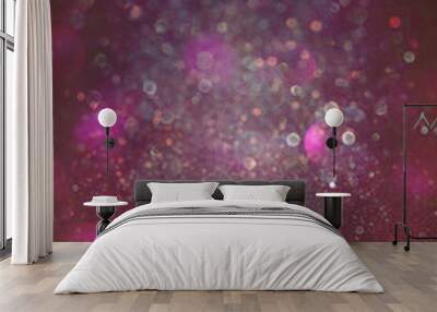 glitter vintage lights background. blue and purple. defocused Wall mural