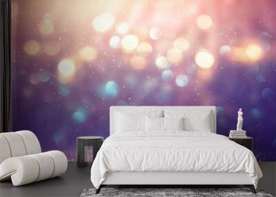 glitter vintage lights background. defocused Wall mural