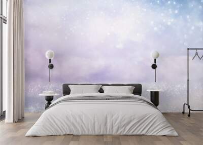 glitter vintage white lights background. de-focused Wall mural