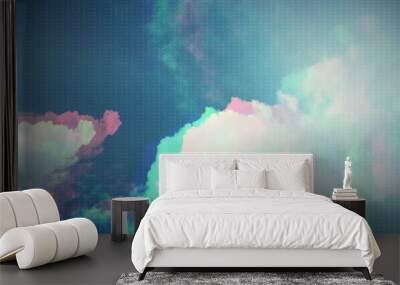 gradient halftone abstract background. sky and clouds vivid colors Wall mural