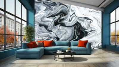 photography of abstract marbleized effect background. black and white creative colors. Beautiful paint Wall mural