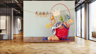 Purim celebration concept (jewish carnival holiday). selective focus
 Wall mural