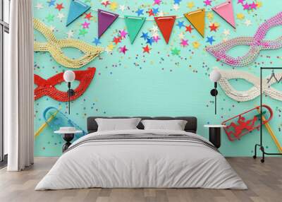 Purim festival celebration concept (jewish carnival holiday) Wall mural