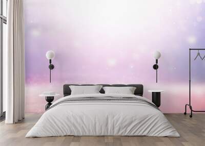 purple and pink glitter vintage lights background. defocused Wall mural