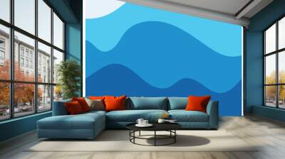 Abstract beach wave background design with blue vector combination, concept design for book cover, wallpaper, swimming pool, marine, lake Wall mural