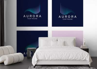 aurora logo design icon illustration vector template Wall mural