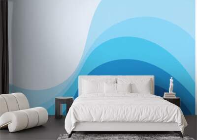 Blue wave vector abstract background flat design stock illustration Wall mural