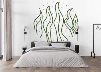 Seaweed vector logo icon illustration design.includes seafood,natural products,florist,ecology,wellness,spa. Wall mural