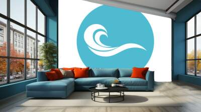 water wave,wave beach vector illustration design logo template Wall mural