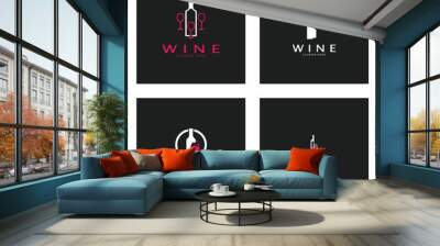 Wine logo design template.vector illustration of icon-vector Wall mural