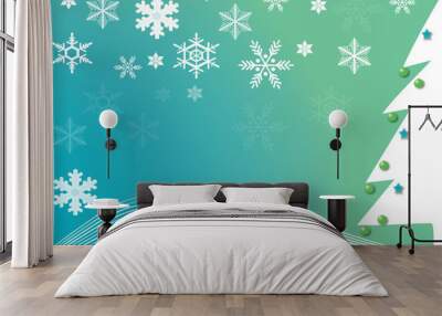 Christmas tree turquoise Wall mural